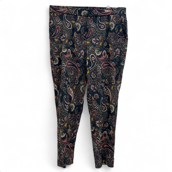 Jules & Leopold Paisley Print Chinos Navy Eccentric Luxury Quality XL Dress Pant - Picture 2 of 9